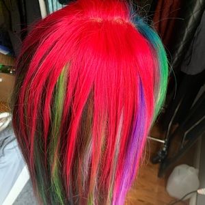 100% Rainbow Human Hair Wig